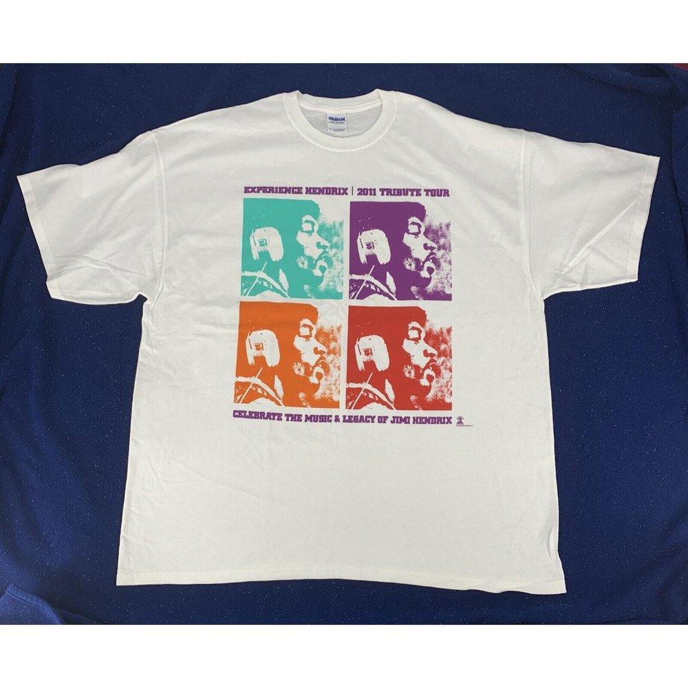 Men's Experience Hendrix 2011 Tribute Tour SS T-Shirt White 2XL‎ NOS